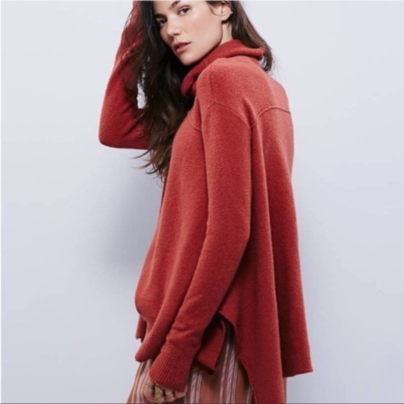 Free People Drape Drape Turtleneck Sunset Sweater M - Picture 2 of 12